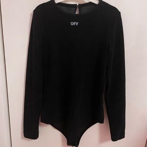 Off-White Black Terrycloth Bodysuit